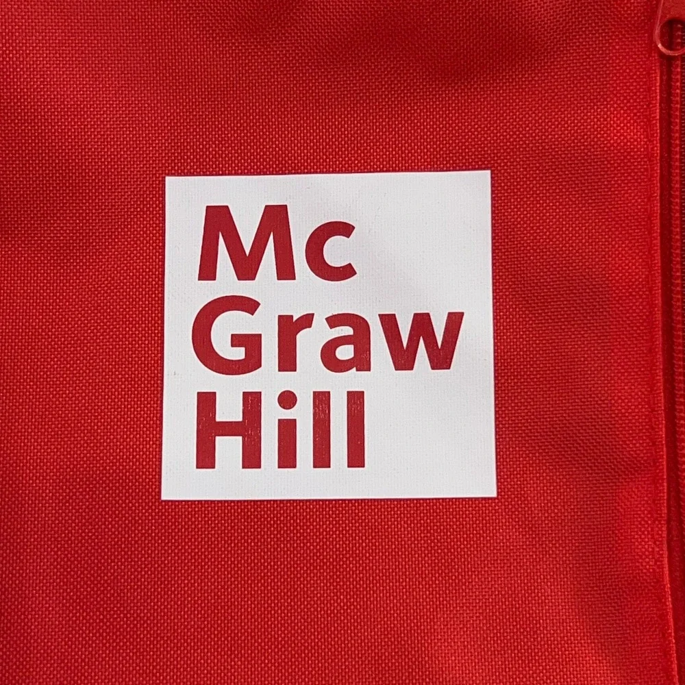 McGraw Hill Unisex OS Red Black Logo Promotional Zippered Backpack